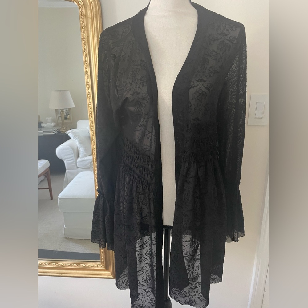 Black Lace Whimsygoth Cardigan Size Medium NWT